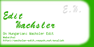 edit wachsler business card